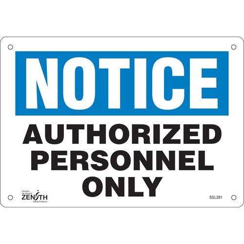 SGL391-"Authorized Personnel Only" Sign