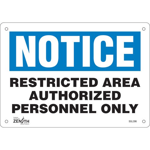 SGL396-"Authorized Personnel Only" Sign