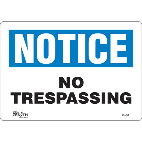 SGL425-"No Trespassing" Sign