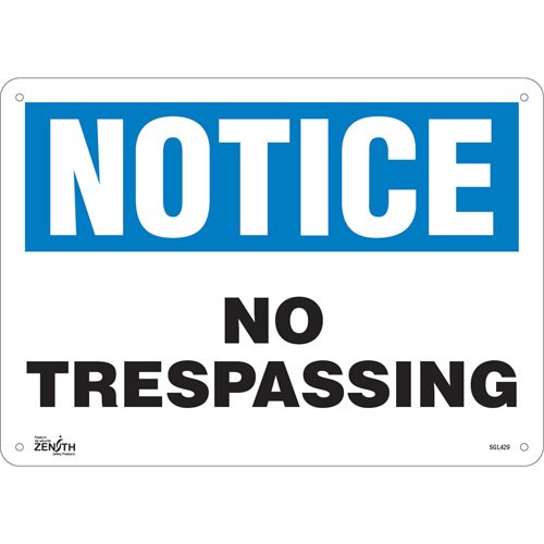 SGL429-"No Trespassing" Sign
