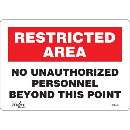 SGL443-"No Unauthorized Personnel" Sign