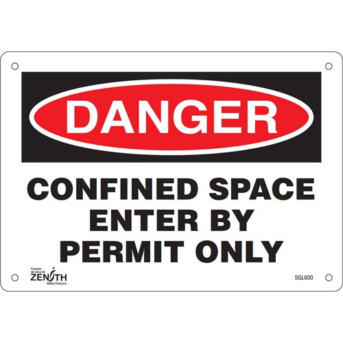 SGL600-"Confined Space Enter By Permit Only" Sign