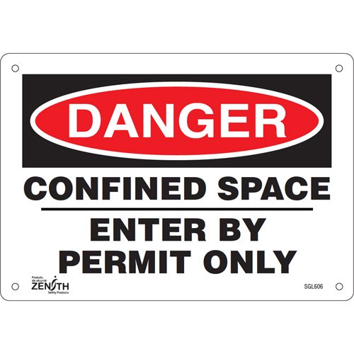 SGL606-"Confined Space Enter By Permit Only" Sign