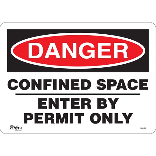 SGL608-"Confined Space Enter By Permit Only" Sign