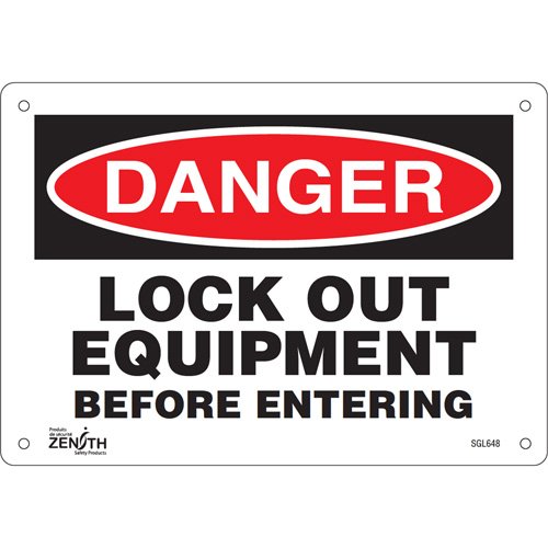 SGL648-"Lock Out Equipment Before Entering" Sign
