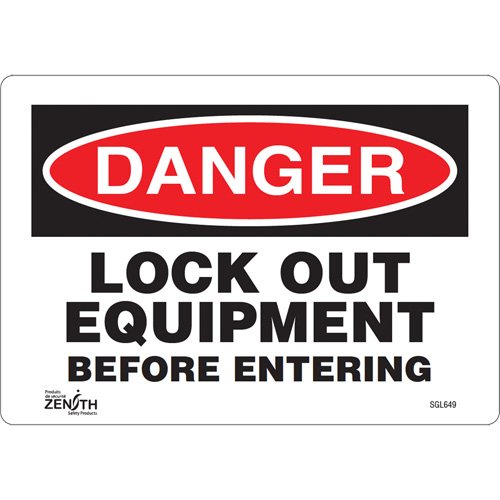 SGL649-"Lock Out Equipment Before Entering" Sign