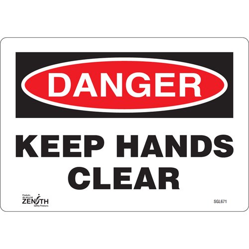 SGL671-"Keep Hands Clear" Sign