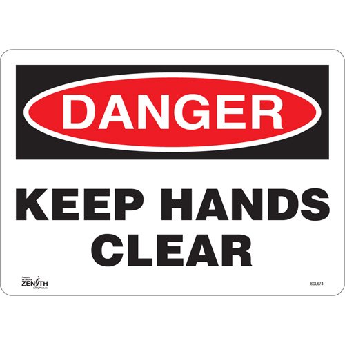 SGL674-"Keep Hands Clear" Sign
