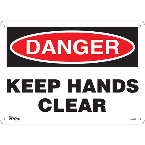SGL676-"Keep Hands Clear" Sign