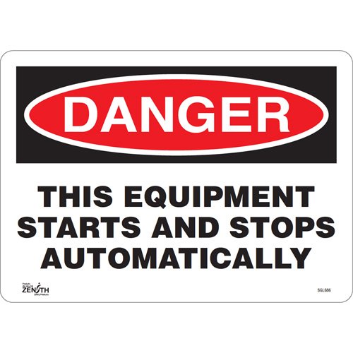 SGL686-"This Equipment Starts And Stops Automatically" Sign