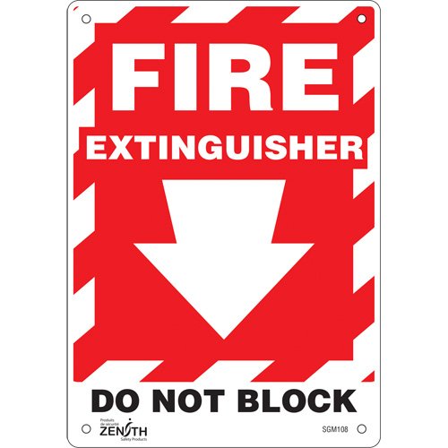 SGM108-"Fire Extinguisher Do Not Block" with Down Arrow Sign