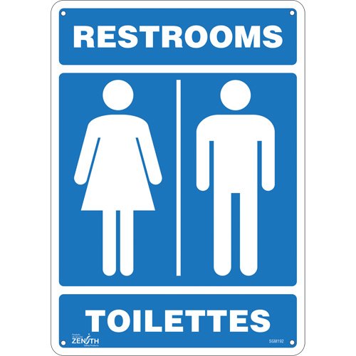 SGM192-"Restrooms - Toilettes" Sign