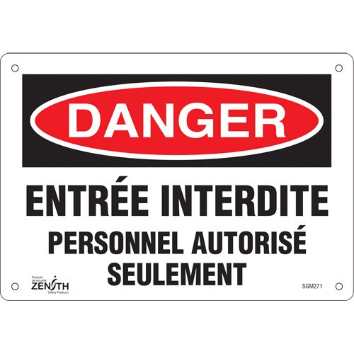 SGM271-"Personnel Autorisé Seulement" Sign