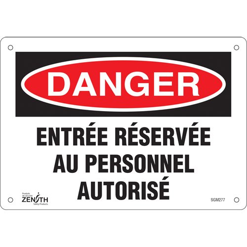 SGM277-"Entrée Réservée Au Personnel Autorisé" Sign