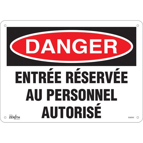 SGM280-"Entrée Réservée Au Personnel Autorisé" Sign