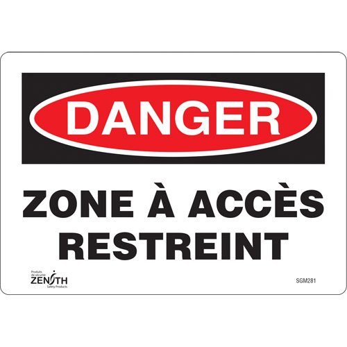 SGM281-"Zone à Accès Restreint" Sign