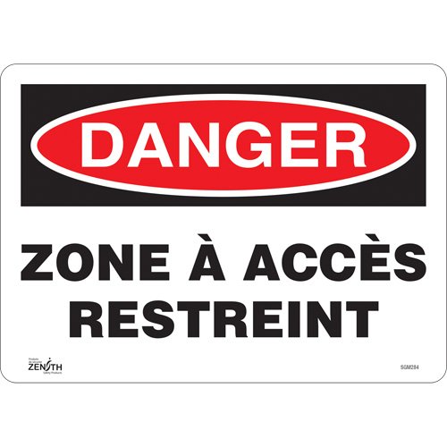 SGM284-"Zone à Accès Restreint" Sign