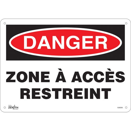 SGM286-"Zone à Accès Restreint" Sign