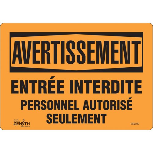 SGM287-"Personnel Autorisé Seulement" Sign