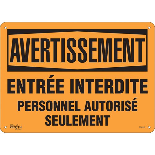 SGM292-"Personnel Autorisé Seulement" Sign