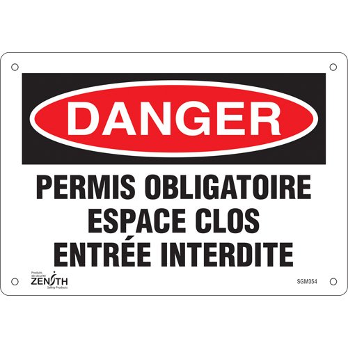 SGM354-"Espace Clos Entrée Interdite" Sign