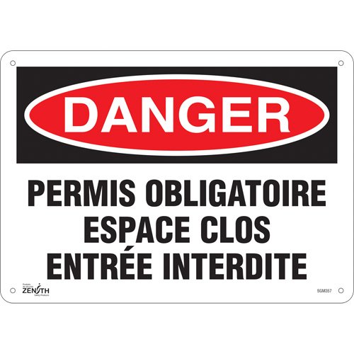 SGM357-"Espace Clos Entrée Interdite" Sign