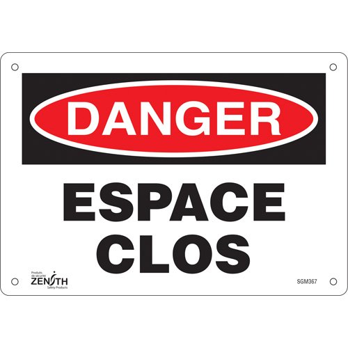 SGM367-"Espace Clos" Sign