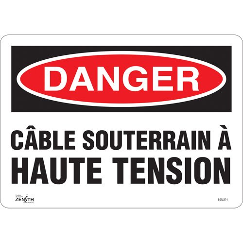 SGM374-"Câble Souterrain À Haute Tension" Sign