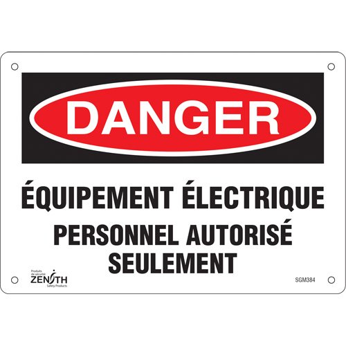 SGM384-"Équipement Électrique" Sign