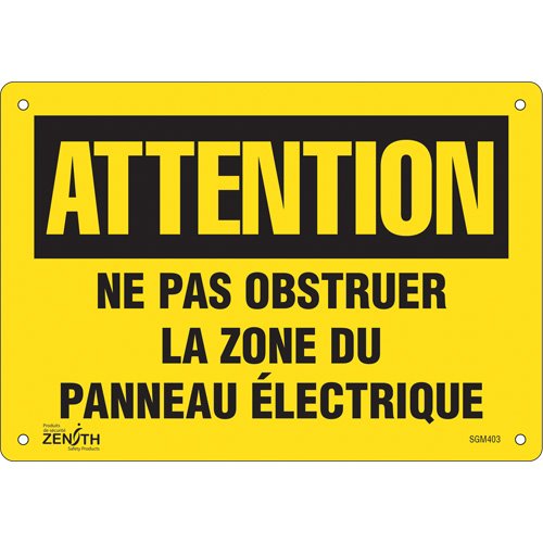 SGM403-"Zone du Panneau Électrique" Sign