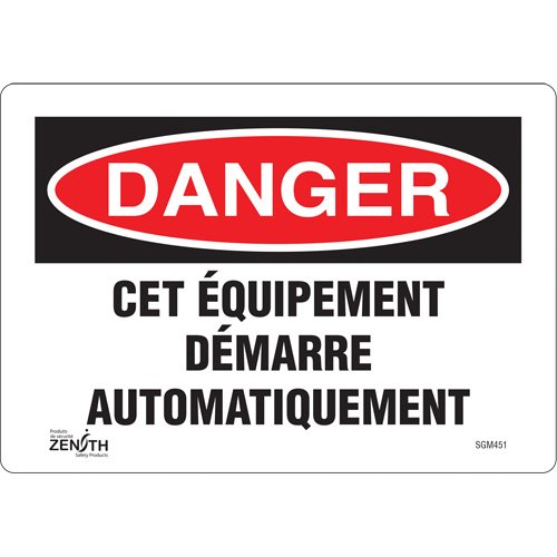 SGM451-"Équipement Démarre Automatiquement" Sign