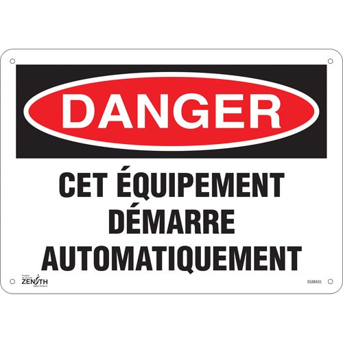 SGM455-"Équipement Démarre Automatiquement" Sign