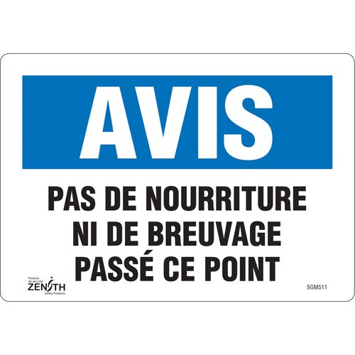 SGM511-"Pas de Nourriture" Sign