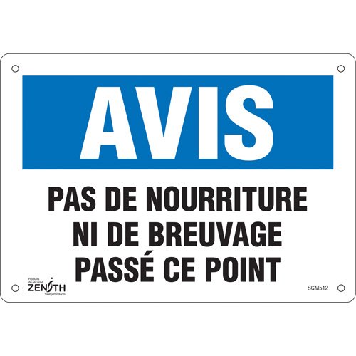 SGM512-"Pas de Nourriture" Sign