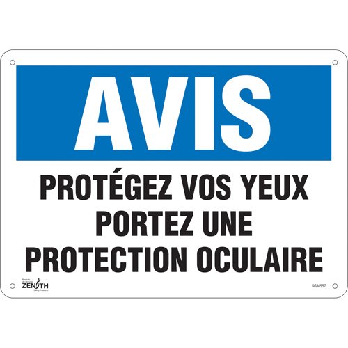 SGM557-"Protégez vos Yeux" Sign
