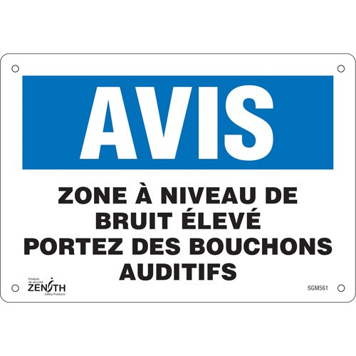 SGM561-"Portez Des Bouchons Auditifs" Sign