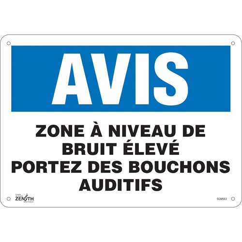 SGM563-"Portez Des Bouchons Auditifs" Sign