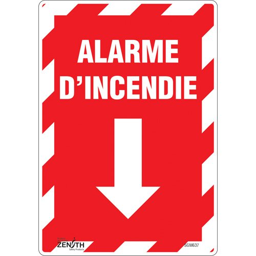 SGM637-"Alarme D'Incendie" Arrow Sign