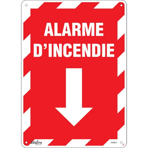 SGM641-"Alarme D'Incendie" Arrow Sign