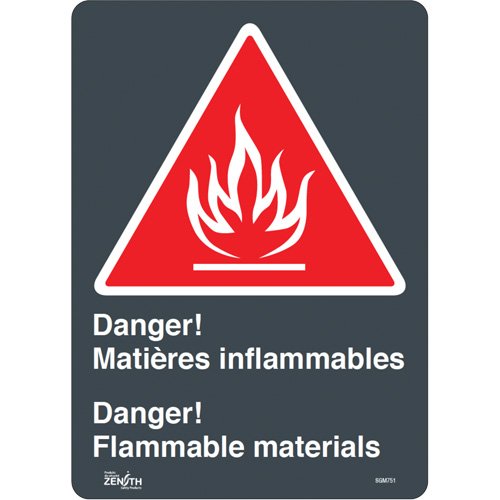 SGM751-"Flammable Materials/Matières Inflammable" Sign
