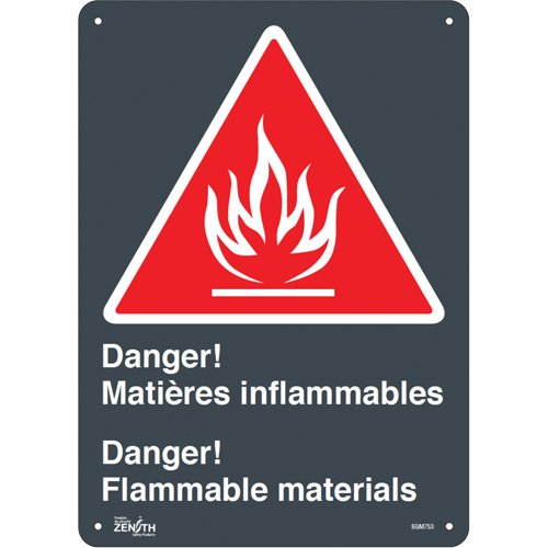 SGM753-"Matières Inflammables/Flammable Materials" Sign