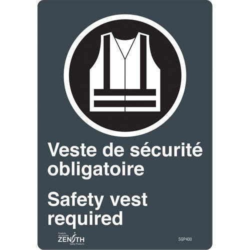 SGP400-"Port du dossard obligatoire/Safety Vest Required" Sign