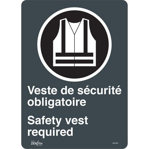 SGP403-"Port du dossard obligatoire/Safety Vest Required" Sign