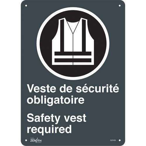 SGP405-"Port du dossard obligatoire/Safety Vest Required" Sign