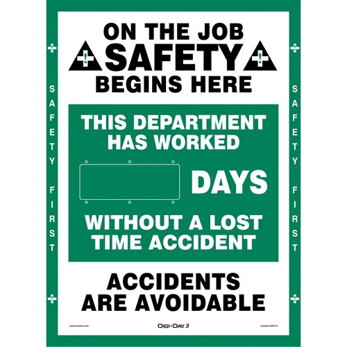 SGQ939-Digi-Day® Electronic Scoreboard Motivational Safety Sign