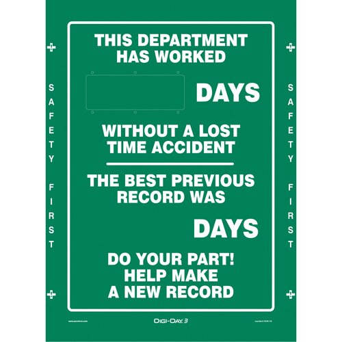 SGQ940-Digi-Day® Electronic Scoreboard Motivational Safety Sign