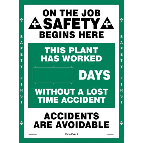 SGQ943-Digi-Day® Electronic Scoreboard Motivational Safety Sign