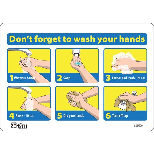 SGU290-"Don't Forget to Wash Your Hands" Pictogram Sign