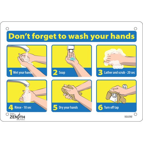 SGU292-"Don't Forget to Wash Your Hands" Pictogram Sign