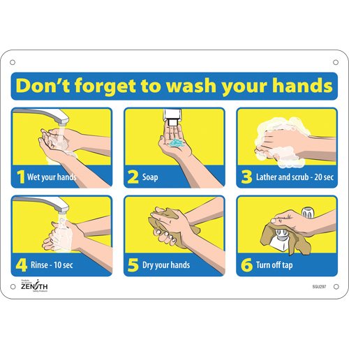 SGU297-"Don't Forget to Wash Your Hands" Pictogram Sign